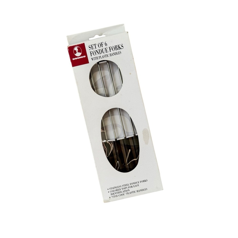 Vintage Roshco Set Of 6 Fondue Sticks In Original Packaging